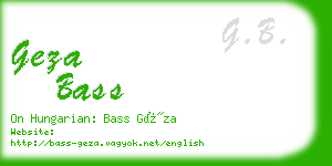 geza bass business card